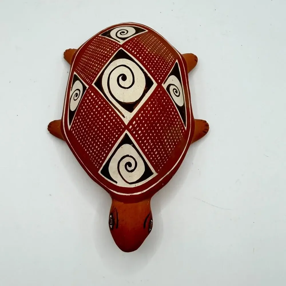 Vintage Turtle Rainmaker Rattle Quibor Lara Venezuela Folk Art Pottery